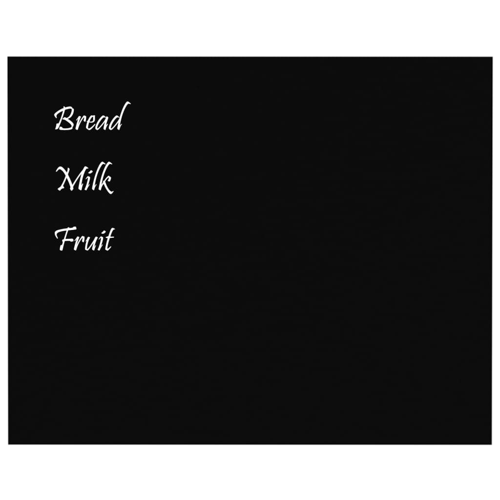 Lavagna Magnetica a Parete Nera 50x40 cm Vetro Temperato 347938