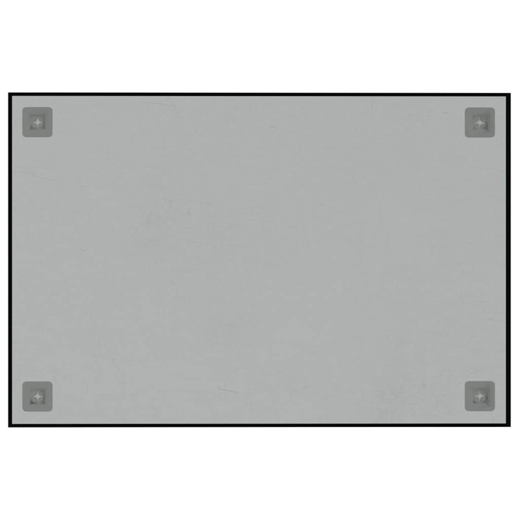 Lavagna Magnetica a Parete Nera 60x40 cm Vetro Temperato