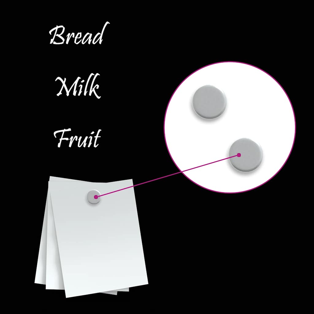 Lavagna Magnetica a Parete Nera 60x40 cm Vetro Temperato