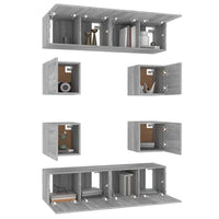 Set Mobili Porta TV 8pz Grigio Sonoma in Legno Multistrato 3120213
