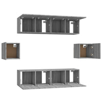Set di Mobili Porta TV 6 pz Grigio Sonoma in Legno Multistrato 3120267
