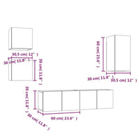 Set di Mobili Porta TV 5 pz Grigio Sonoma in Legno Multistrato cod mxl 26349
