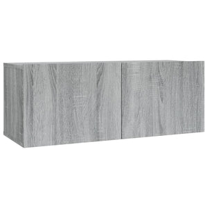 Set Mobili Porta TV 2 pz-Set di 2 Credenza per TV Grigio Sonoma in Legno Multistrato 321003