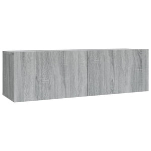 Set Mobili Porta TV 2 pz-Set di 2 Credenza per TV Grigio Sonoma in Legno Multistrato 321003