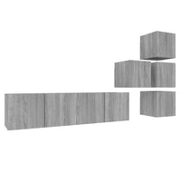Set di Mobili Porta TV 6 pz Grigio Sonoma in Legno Multistrato 3120300