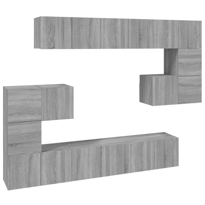 Set Mobili Porta TV 10 pz Grigio Sonoma in Legno Multistrato cod mxl 26370