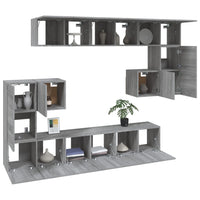 Set Mobili Porta TV 10 pz Grigio Sonoma in Legno Multistrato cod mxl 26370