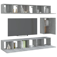 Set di Mobili Porta TV 7 pz Grigio Sonoma in Legno Multistrato 3120312