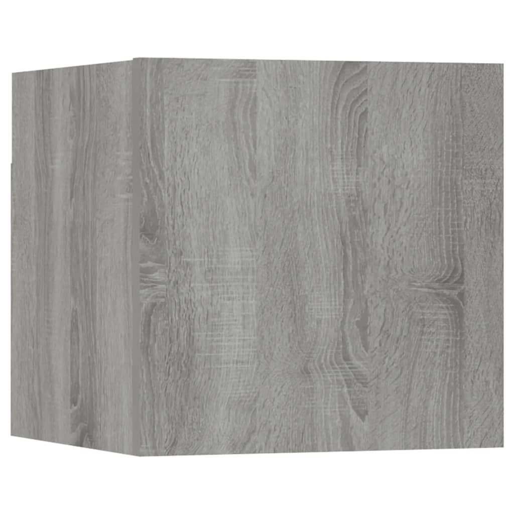 Armadietti TV a Parete 8 pz Grigio Sonoma 30,5x30x30 cm 3120324