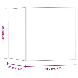 Armadietti TV a Parete 8 pz Grigio Sonoma 30,5x30x30 cm 3120324