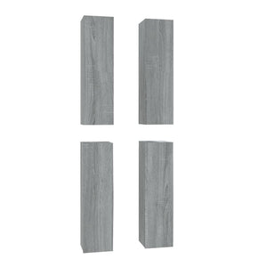 Mobili TV 4 pz Grigio Sonoma 30,5x30x110cm in Legno Multistrato 3120333