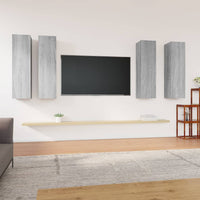 Mobili TV 4 pz Grigio Sonoma 30,5x30x110cm in Legno Multistrato 3120333