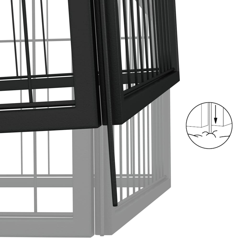 Box Cani a 4 Pannelli Nero 100x50cm Acciaio Verniciato Polvere cod mxl 54266