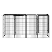 Box per cani 10 pannelli 50 x 100 cm acciaio verniciato a polvere nero 02_0043601