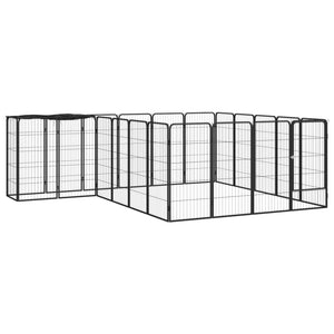 Box per cani 22 pannelli 50 x 100 cm acciaio verniciato a polvere nera 02_0043619