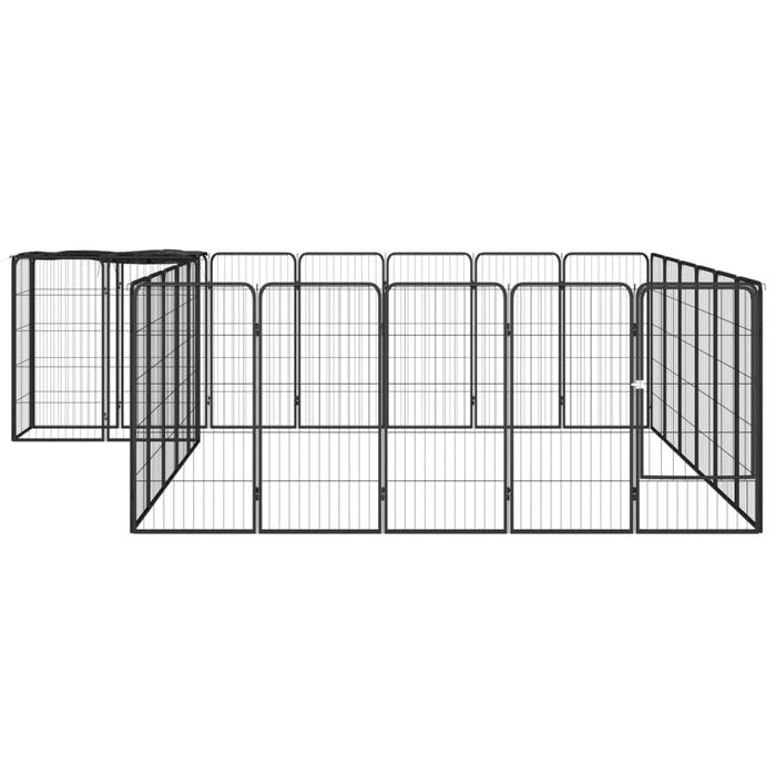 Box per cani 26 pannelli 50 x 100 cm acciaio verniciato a polvere nera 02_0043623