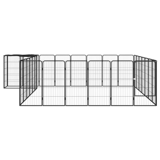 Box Cani 30 Pannelli Nero 50x100 cm Acciaio Verniciato Polvere cod mxl 44455