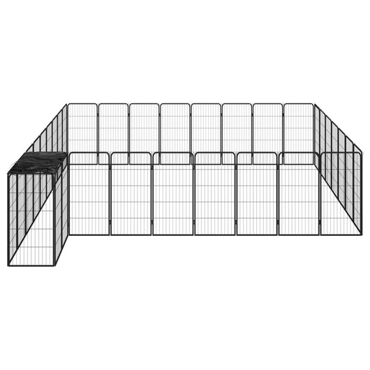 Box Cani 34 Pannelli Nero 50x100 cm Acciaio Verniciato Polvere 3115954