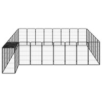 Box per cani 34 pannelli 50 x 100 cm acciaio verniciato a polvere nera 02_0043631