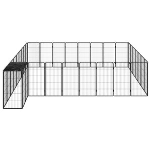 Box per cani 34 pannelli 50 x 100 cm acciaio verniciato a polvere nera 02_0043631