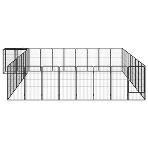 Box per cani 38 pannelli 50 x 100 cm acciaio verniciato a polvere nera 02_0043635