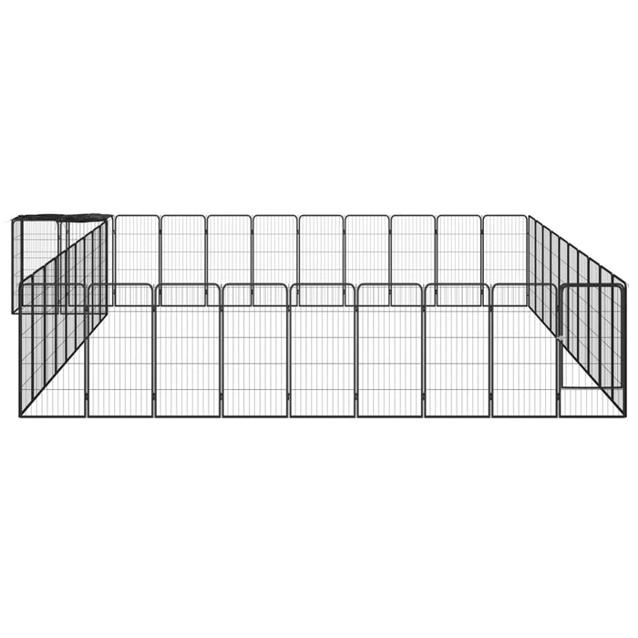 Box per cani 42 pannelli 50 x 100 cm acciaio verniciato a polvere nero 02_0043644
