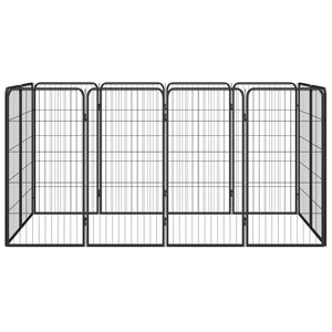 Box per cani 12 pannelli 50 x 100 cm acciaio verniciato a polvere nera 02_0043604
