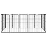 Box per cani 16 pannelli 50 x 100 cm acciaio verniciato a polvere nera 02_0043612