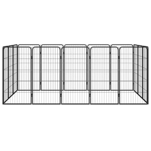 Box per cani 16 pannelli 50 x 100 cm acciaio verniciato a polvere nera 02_0043612