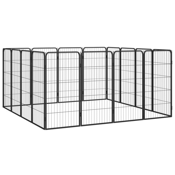 Box per cani 16 pannelli 50 x 100 cm acciaio verniciato a polvere nera 02_0043612