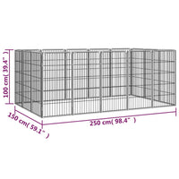 Box per cani 16 pannelli 50 x 100 cm acciaio verniciato a polvere nera 02_0043612