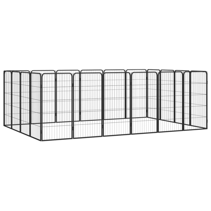 Box Cani 20 Pannelli Nero 50x100 cm Acciaio Verniciato Polvere cod mxl 44459
