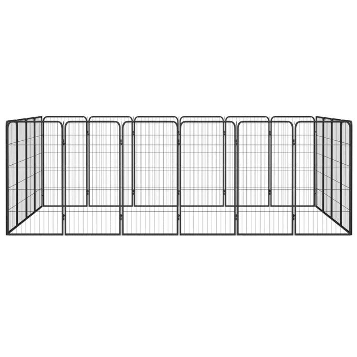 Box Cani 20 Pannelli Nero 50x100 cm Acciaio Verniciato Polvere 3115961