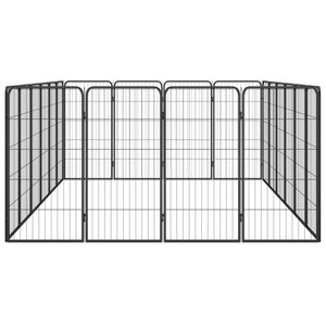 Box Cani 20 Pannelli Nero 50x100 cm Acciaio Verniciato Polvere 3115961