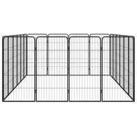 Box per cani 20 pannelli 50 x 100 cm acciaio verniciato a polvere nera 02_0043618