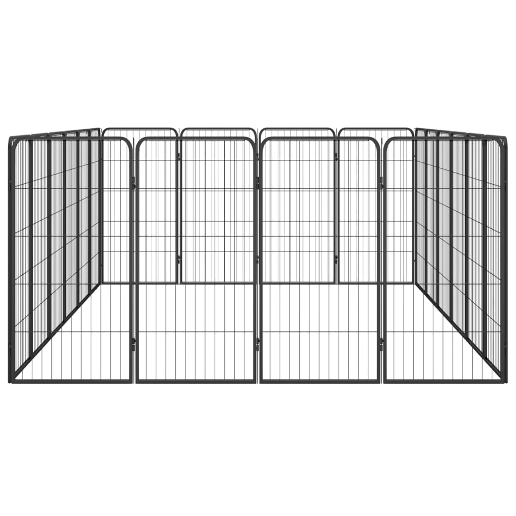 Box Cani 20 Pannelli Nero 50x100 cm Acciaio Verniciato Polvere cod mxl 44459