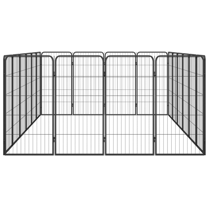 Box Cani 20 Pannelli Nero 50x100 cm Acciaio Verniciato Polvere cod mxl 44459