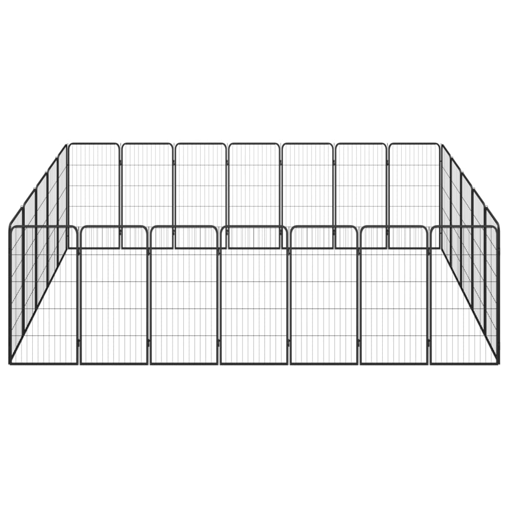 Box per cani 24 pannelli 50 x 100 cm acciaio verniciato a polvere nera 02_0043622