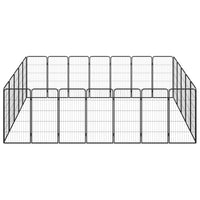 Box per cani 24 pannelli 50 x 100 cm acciaio verniciato a polvere nera 02_0043622