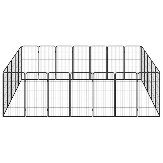 Box per cani 24 pannelli 50 x 100 cm acciaio verniciato a polvere nera 02_0043622