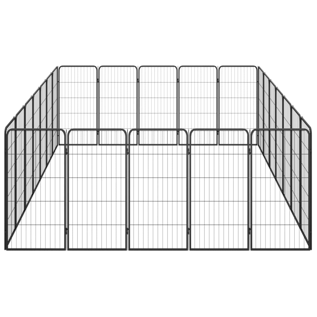 Box per cani 24 pannelli 50 x 100 cm acciaio verniciato a polvere nera 02_0043622