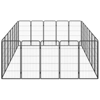 Box per cani 24 pannelli 50 x 100 cm acciaio verniciato a polvere nera 02_0043622