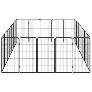 Box per cani 24 pannelli 50 x 100 cm acciaio verniciato a polvere nera 02_0043622