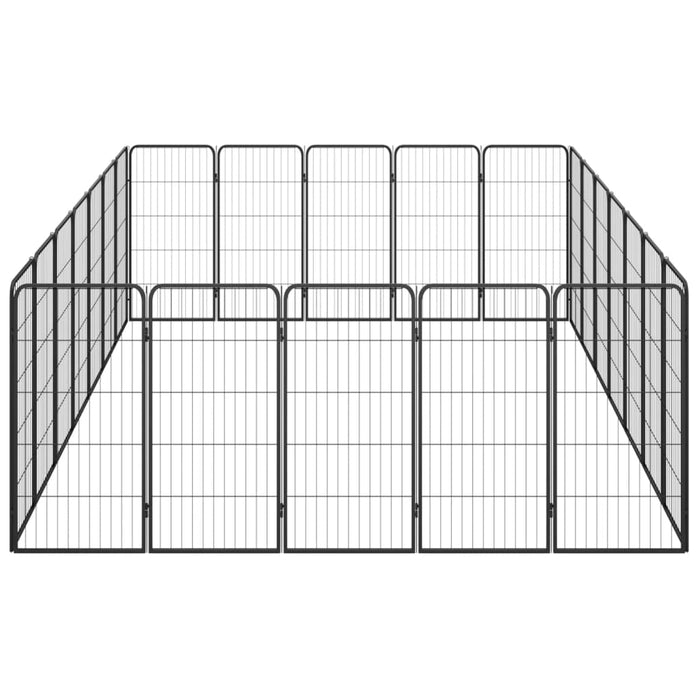 Box per cani 24 pannelli 50 x 100 cm acciaio verniciato a polvere nera 02_0043622
