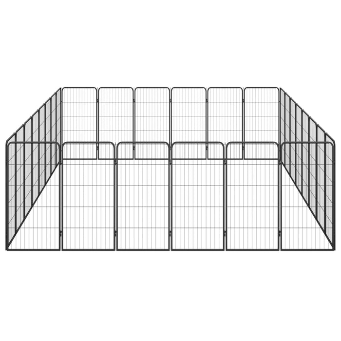 Box per cani 28 pannelli 50 x 100 cm acciaio verniciato a polvere nera 02_0043626