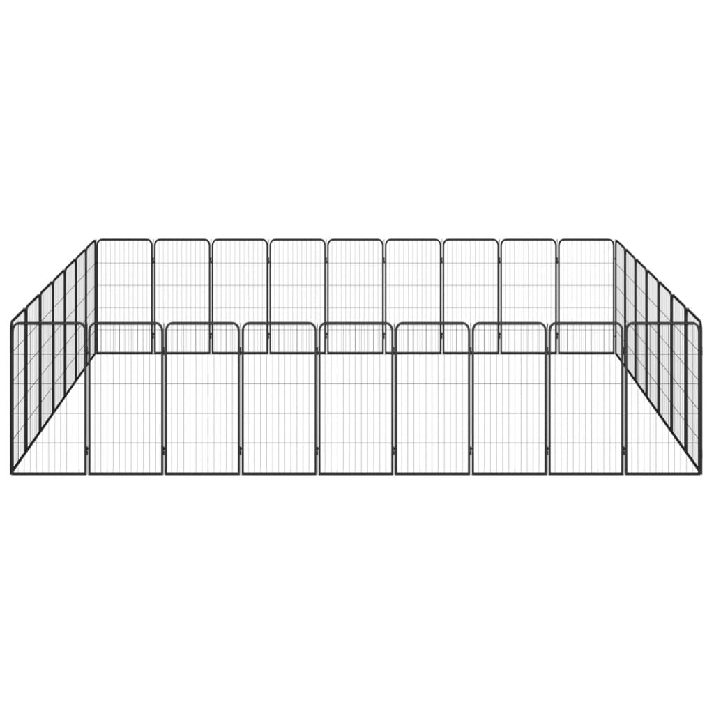 Box per cani 32 pannelli 50 x 100 cm acciaio verniciato a polvere nera 02_0043630