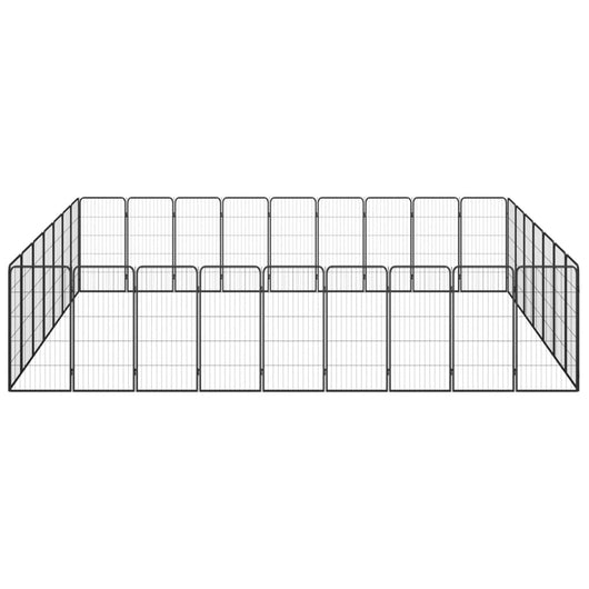 Box per cani 32 pannelli 50 x 100 cm acciaio verniciato a polvere nera 02_0043630
