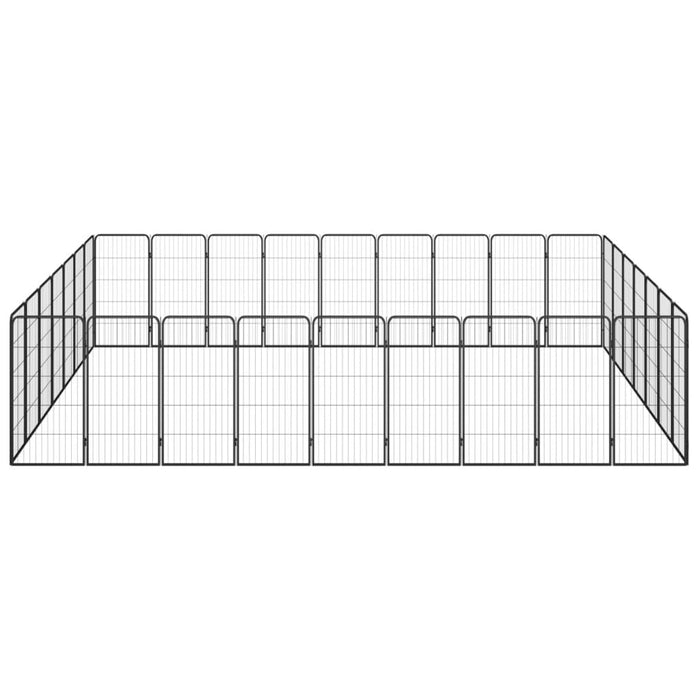 Box per cani 32 pannelli 50 x 100 cm acciaio verniciato a polvere nera 02_0043630