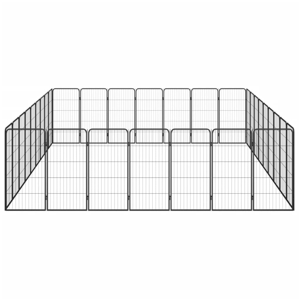 Box per cani 32 pannelli 50 x 100 cm acciaio verniciato a polvere nera 02_0043630