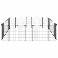 Box per cani 32 pannelli 50 x 100 cm acciaio verniciato a polvere nera 02_0043630